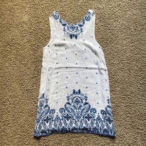 Aeropostale white & blue high neck dress (size S)